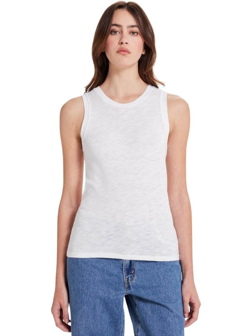 Chic Women's Gold Crew Neck Tank Top - Stylish Casual Wear for Summer